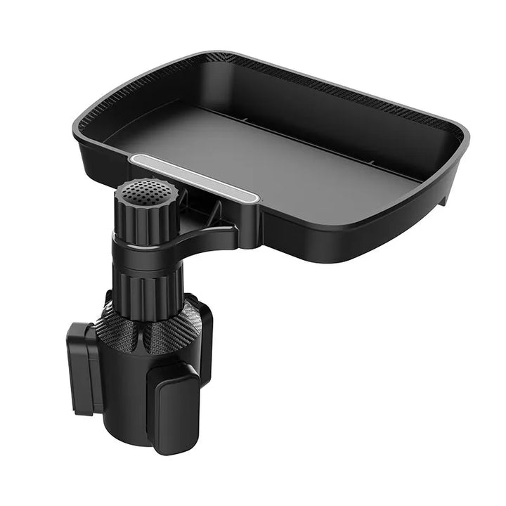 Expansor de portavasos doble ajustable para asiento de coche, soporte de taza multifuncional giratorio de 360 °, bandeja para aperitivos, soporte para bebidas