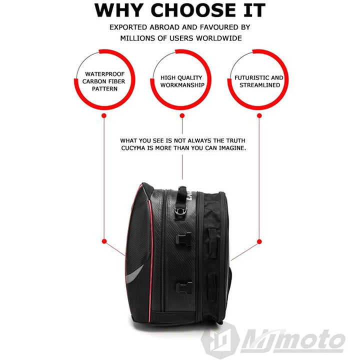 Bolsa de asiento trasero para motocicleta, impermeable, de gran capacidad, Universal, para equipaje de viaje, sillín